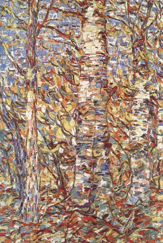Christian Rohlfs Birch wood oil painting picture